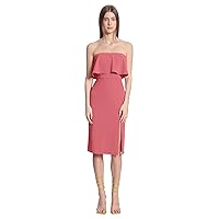 Donna Morgan Women's Strapless Flounce Top Dress with Side Front Skirt Slit