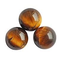 ABC Jewelry Mart 17 MM Natural Tiger Eye Cabochon, Round Shape, Wholesale Price, Calibrated, Loose Gemstone, Smooth,