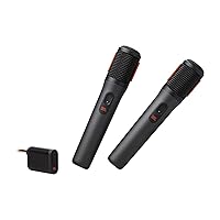 JBL PartyBox Wireless Mic - 2X Digital Wireless Microphones, Rechargeable Battery (20hrs - 700mAh), Clear Voice, Crisp Sound, Stable 2.4GHz Connection, Compatible with All PartyBox Speakers (Black)