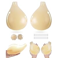Sticky Bras for Women Push Up Adhesive Invisible Bra Backless Strapless Bra for Big Busted Reusable with Nipple Covers