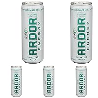 Ardor Organic Cucumber Mint Sparkling Energy Water, 12 FZ (Pack of 5)