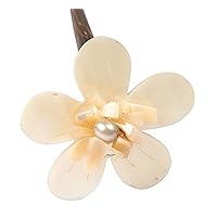 Elegant Handcrafted Natural Hair Pins - Vintage Hair Accessories for Women (Flower A White Pearl)