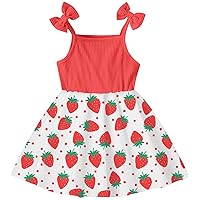 Idgreatim 2-7T Toddler Girls Summer Dress Cute Bowknot Strap Dresses Casual Sleeveless Sling Sundress