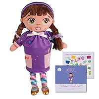Antonia The Assertive Artist: 15-inch Plush Doll with Sticker Activity Book - Teaches stem, Luxury Girl Dolls, Educational Doll Toy, Inspirational Girls Doll, 3+