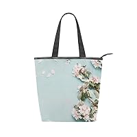 ALAZA Tote Canvas Shoulder Bag Spring Flower Blossom Womens Handbag
