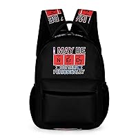 I May Be Nerdy But Only Periodically Laptop Backpack Cute Daypack for Camping Shopping Traveling