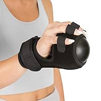 Anti Spasticity Splint - Contracture Stroke Resting Hand Orthosis Brace and Ball for Right or Left Cramp Relief, Twitching Pain, Recovery Therapy, Dupuytren's Treatment, Arthritis Remedy