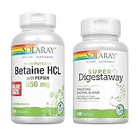 High Potency Betaine HCL with Pepsin & Super Digestaway Bundle | Healthy Digestion Support | 275, 180ct