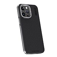 Case for iPhone 15Pro Max/15 Pro/15 Plus/15, Real Aramid Fiber Protective Cover Supports Wireless Charging Case Anti-Slip Sides (15 Pro,Gray)