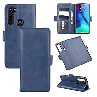 Moto G Stylus Case, Premium PU Leather Wallet Book Style Phone Case Flip Foldable Kickstand Cover with Card Slots for Motorola Moto G Stylus (Blue)