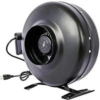 6-Inch 412 CFM Inline Duct Fan: Air Circulation Vent Blower for Hydroponics, Basements, and Kitchens