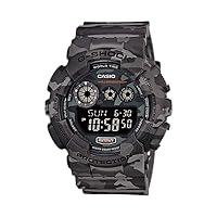 Casio Men's XL Series G-Shock Quartz 200M WR Shock Resistant Resin Color: Grey Camo (Model GD-120CM-8CR)