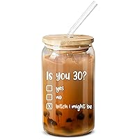 NewEleven 30th Birthday Gifts For Her Him - 1994 30th Birthday Decorations for Women, Men - 30 Year Old Gifts Idea for Best Friend, BFF, Sister, Brother - 16 Oz Coffee Glass