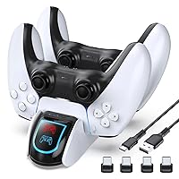 PS5 Charging Station, OIVO PS5 Controller Charger Dock Station Replacment for PS5 Dualsense Controller, PS5 Console Controller Charger, PS5 Charging Dock with 4 USB-C Adapter & PS5 Charging Cable
