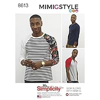 Simplicity US8613A Men's Knit Long Short Sleeve Shirt Patterns by Mimi G Style, Sizes XS-M, White