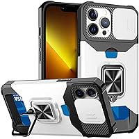Wallet Case for iPhone 13 12 11 Pro Max XS Slide Camera Kickstand Card Holder Slot Heavy Duty Protective with Ring Stand Cover 2022 (Color : Silver, Size : iPhone 13 Pro)