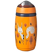 Tommee Tippee Superstar Insulated Toddler Sippy Cup, INTELLIVALVE 100% Leak-Proof & Shake-Proof | Antimicrobial Technology (9oz, 12+ Months, 1 Count), Orange