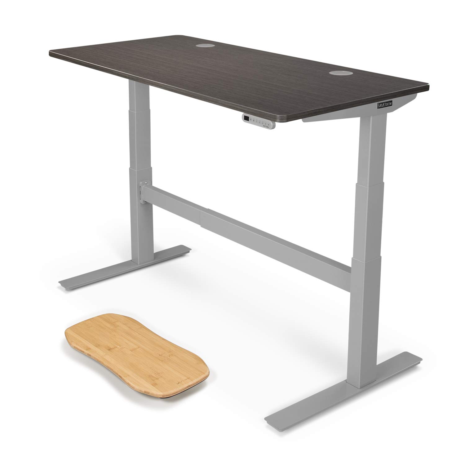 UPLIFT Desk - V2 Ash Gray GREENGUARD Laminate Desktop Standing Desk, Height Adjustable Commercial Frame (Gray), Adv. Memory Keypad & Wire Grommets ...