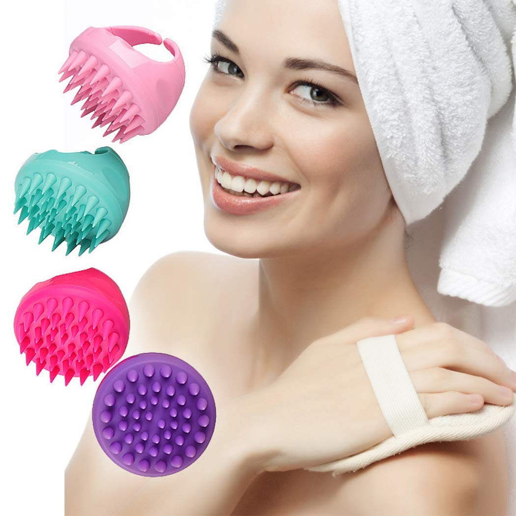 WaNana Body Cellulite Remover Fascia Release Massage Brush Handheld Bath Shower Hair Shampoo Scalp Brush Body Silica Gel Comb Conditioner Clean Head Care Green