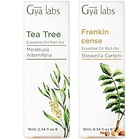 Tea Tree Roll On & Frankincense Roll On Set - Essential Oils Aromatherapy Roll On with Essential Oil Set - 2x0.34 fl oz - Gya Labs
