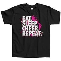 Threadrock Little Girls' Eat Sleep Cheer Repeat Toddler T-Shirt