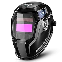 DEKOPRO Welding Helmet - Solar Power Auto Darkening Welding Helmet - Adjustable Shade Range 4/9-13 for Mig Tig Arc - Welder Mask (Black)