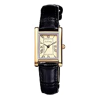 Lancardo Small Wristwatch for Women: Analog Quartz Square Leather Strap Roman Numerals Dainty Watches for Lady