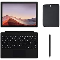 Newest Microsoft Surface Pro 7 12.3 Inch Touchscreen Tablet PC Bundle w/Type Cover, Pen & WOOV Sleeve, Intel 10th Gen Core i5, 8GB RAM, 128GB SSD, WiFi, Windows 10, Platinum (Latest Model)