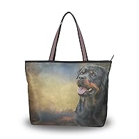 My Daily Women Tote Shoulder Bag Rottweiler Dog Handbag Large