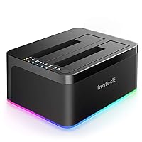 Inateck RGB SATA to USB 3.0 Hard Drive Docking Station with Offline Clone, for 2.5 and 3.5 Inch HDDs and SSDs, UASP Supported, Black SA02003