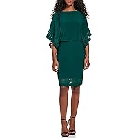 Jessica Howard Women's Elbow Sleeve Boat Neck Dress