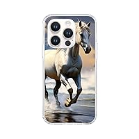 Cell Phone Case for iPhone 7, 8, X, XS, XR, 11, 12, 14, 15 Standard to Plus/Pro Max Sizes Beautiful Horse Animal Gorgeous Horse Prancing on the Beach Horses Animals Design Slim Cover