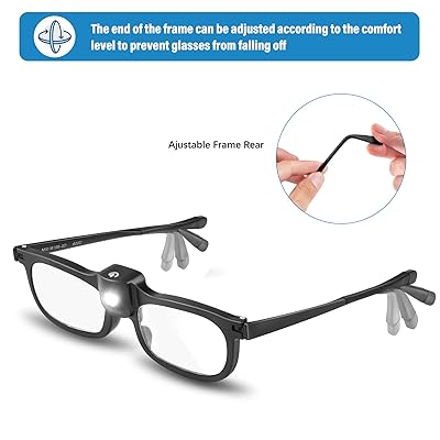 Delixike 200% Magnifying Glasses with LightLED Lighted Magnification Eyeglasses Bright Sight Hands Free Magnifier for Close Work Jewelrycraft Reading