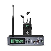 EM100 UHF Wireless in Ear Monitor System 1 Channel 1 Bodypacks Monitoring with in Earphone Used for Stage, Band, Recording Studio, Live Performance