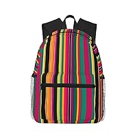 Lightweight Laptop Backpack,Casual Daypack Travel Backpack Bookbag Work Bag for Men and Women-Rainbow Colored Striped