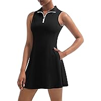 Tennis Dress for Women, Tennis Golf Dresses with Built in Shorts and Pockets for Sleeveless Workout Athletic Dresses