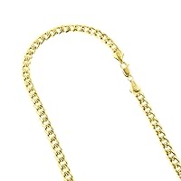 10K Yellow Gold 8mm & 9mm wide Hollow Miami Cuban Link Chain Necklace,Bracelet Lobster Clasp
