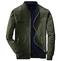 Men's Military Jackets Lightweight Water Resistant Spring Fall Full Zip Thin Casual Windbreaker Light Jackets