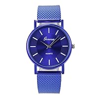 Quartz Watch Woman's High-end Blue Glass Life Waterproof Fashion Men Wristwatch