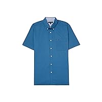 Tommy Hilfiger Men's Adaptive Magnetic Button Shirt Short Sleeve Classic Fit