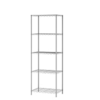 HOMEFORT 5-Tier Wire Shelving 5 Shelves Unit Metal Storage Rack Durable Organizer Perfect for Pantry Closet Kitchen Laundry Organization in Grey,21”Wx14”Dx61”H