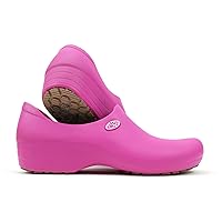 Sticky Nursing Shoes for Women - Waterproof Non Slip (9, Pink Stetho)