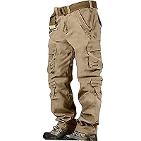 Mens Cargo Pants Outdoor Hiking Sweatpants Casual Joggers Pants Quick Dry Fishing Travel Safari Pants with 8 Pockets (28-44)