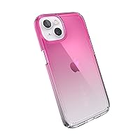 Speck iPhone 13 Clear Case - Drop Protection, Scratch Resistant, iPhone 13 Case - Anti-Yellowing, Slim, Dual Layer Design 6.1 Inch - MagSafe Compatible for Wireless Charging - Fuschia Fade GemShell