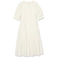 Amazon Essentials Girls' Cotton Blend Puff Sleeve Tiered Maxi Dress (Previously Amazon Aware)