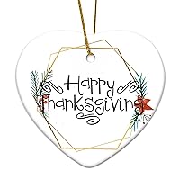 Personalized 3 Inch Happy Thanksgiving Art, Thanksgiving Art, Holiday Art, Fall Art, Fall Decor Art, Thanksgiving Art White Ceramic Ornament Holiday Decoration Wedding Ornament Christmas Ornament Birt