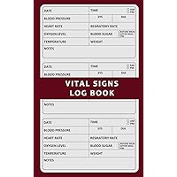 Pocket Size Vital Signs Log Book: Portable Personal Medical Health Record Notepad to Monitor Blood Pressure/Sugar, Heart Pulse/Respiratory Rate, Oxygen Level, Temperature & Weight - Red