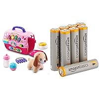 Care for Me Learning Carrier Toy with Amazon Basics AAA Batteries Bundle