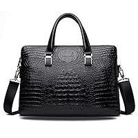 Men's Crocodile Pattern Briefcase Business Shoulder Leather Messenger Bags Computer Laptop Handbag