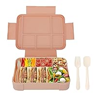 Vensp Bento Box,Lunch Box Kids, Bento Box Adult Lunch Box,Lunch Box Containers for Kids/Adults/Toddler, 1330ml-6 Compartments&Utensiles, Leak Proof,Microwave/Dishwasher/Refrigerator Safe(Pink)